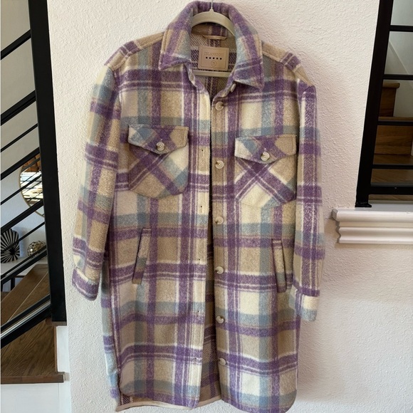 Blank NYC Purple Plaid Shacket, Jacket - Picture 2 of 5